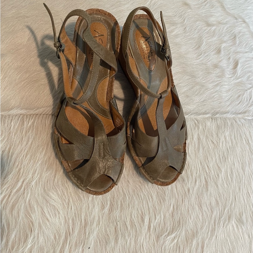Clarks Leather Sandals in Grey